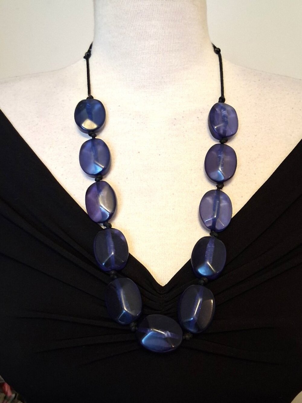 Sandwich Amsterdam Blue Beaded Statement Necklace European Wearable Art
